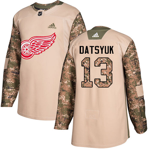 Adidas Red Wings #13 Pavel Datsyuk Camo Authentic Veterans Day Stitched NHL Jersey